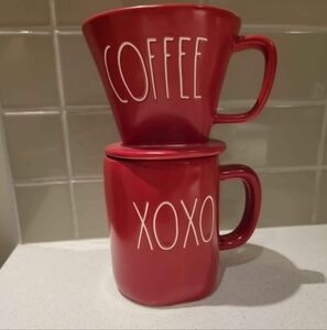 Red Coffee and XOXO Mug Set Rae Dunn